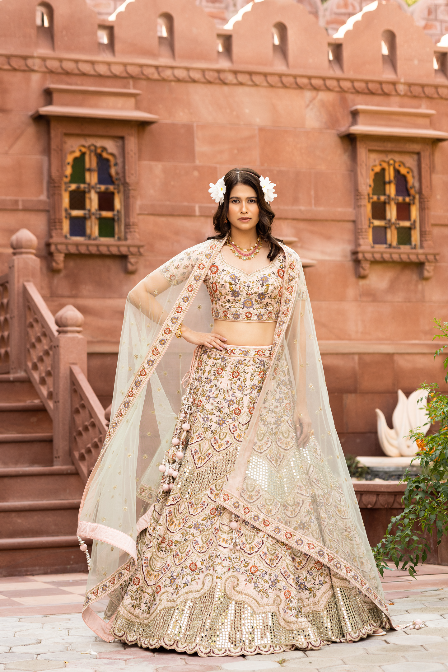 All-Over Floral Embroidery Party Lehenga