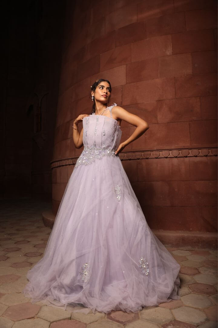 Lilac Mist Embellished Ball Gown