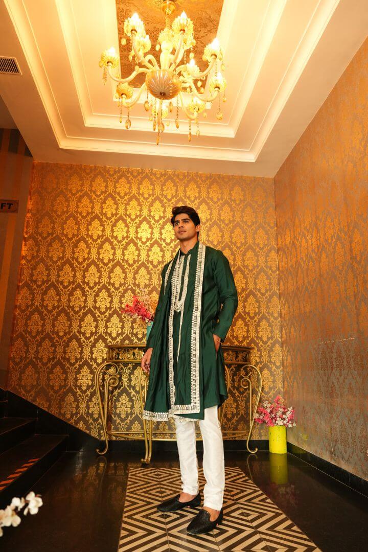 Emerald Green Embellished Kurta Set