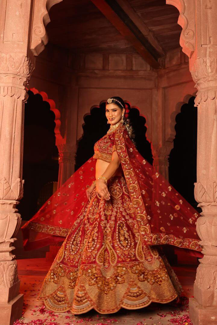 Royal Wine Heritage Bridal Lehenga