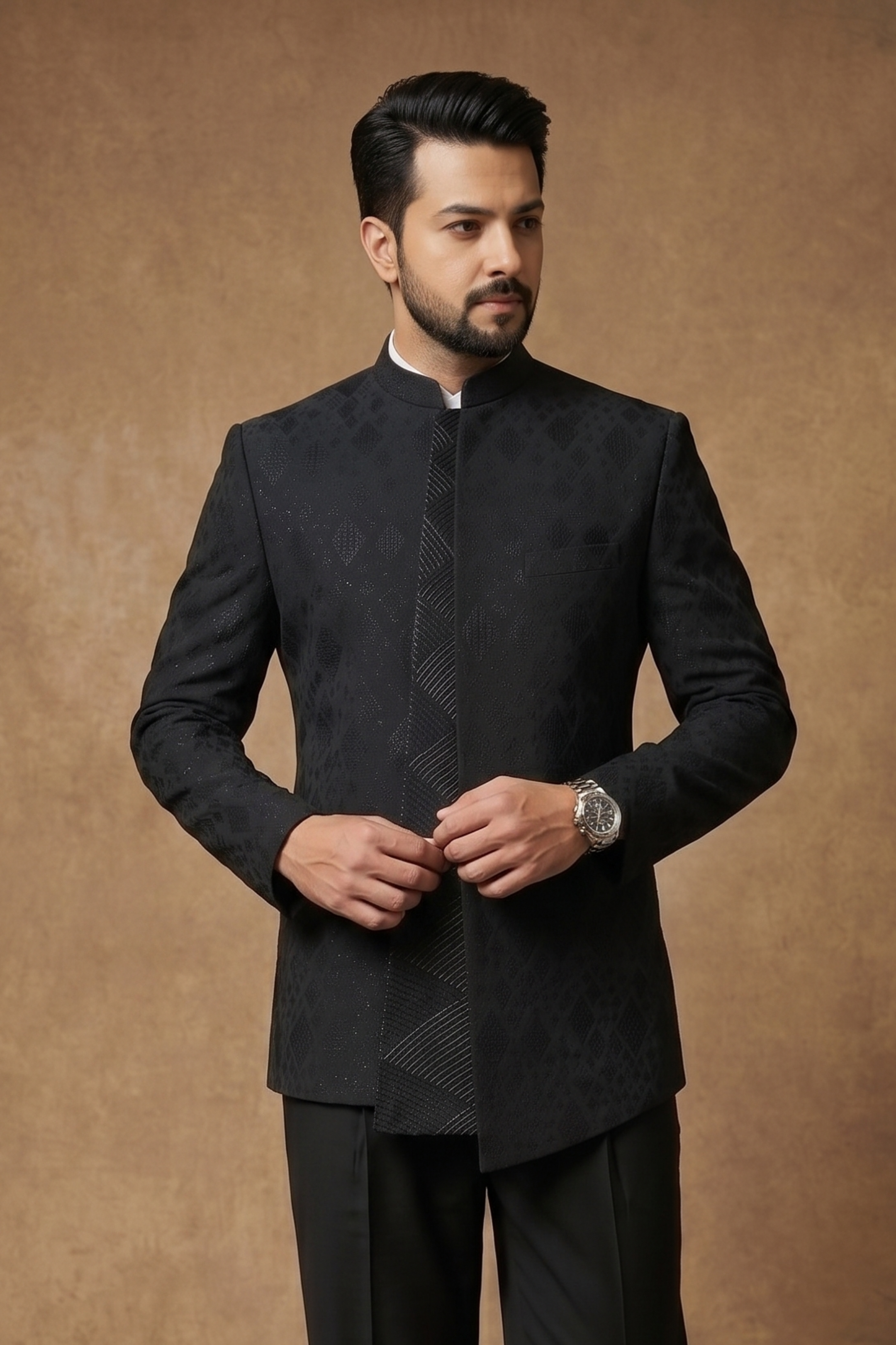 Teal Green Layered Jodhpuri Set