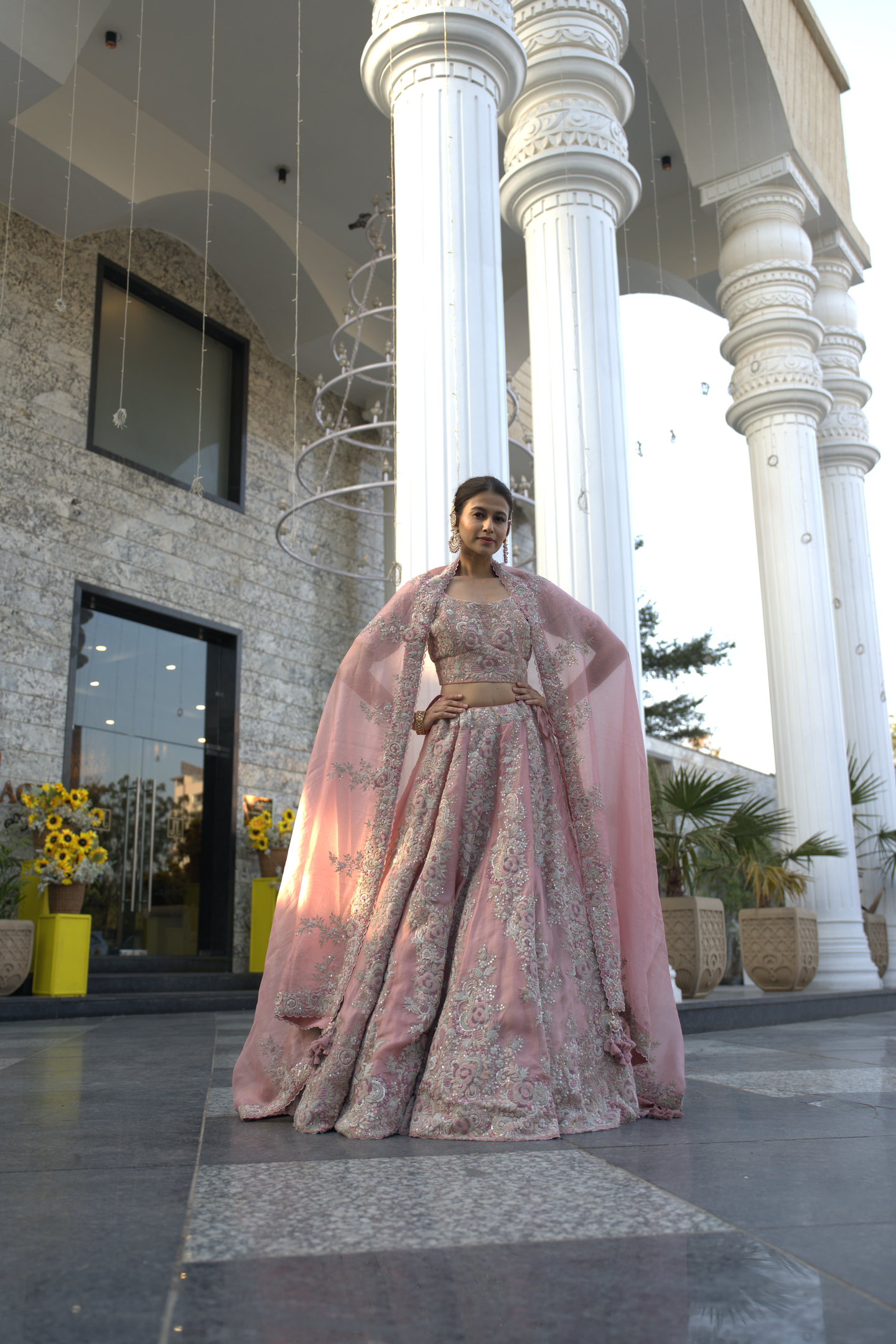 Blush Pink Embellished Bridal Lehenga