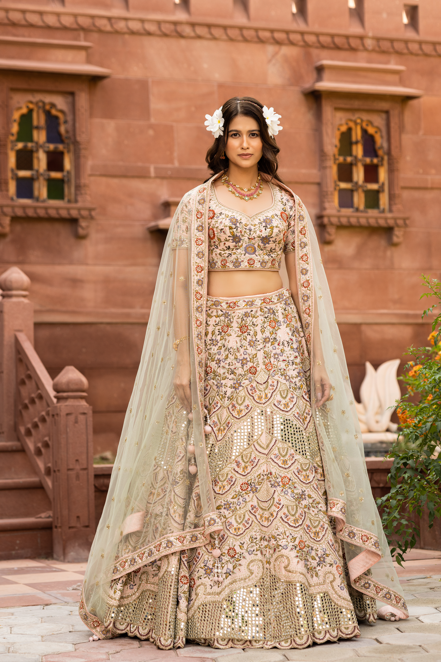 All-Over Floral Embroidery Party Lehenga