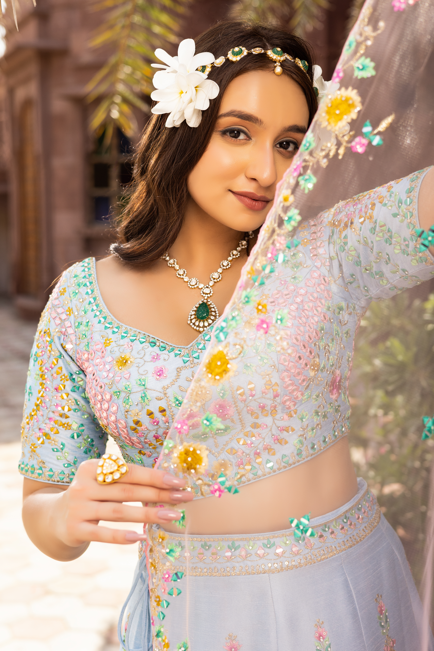 Multicolor Floral Couture Work