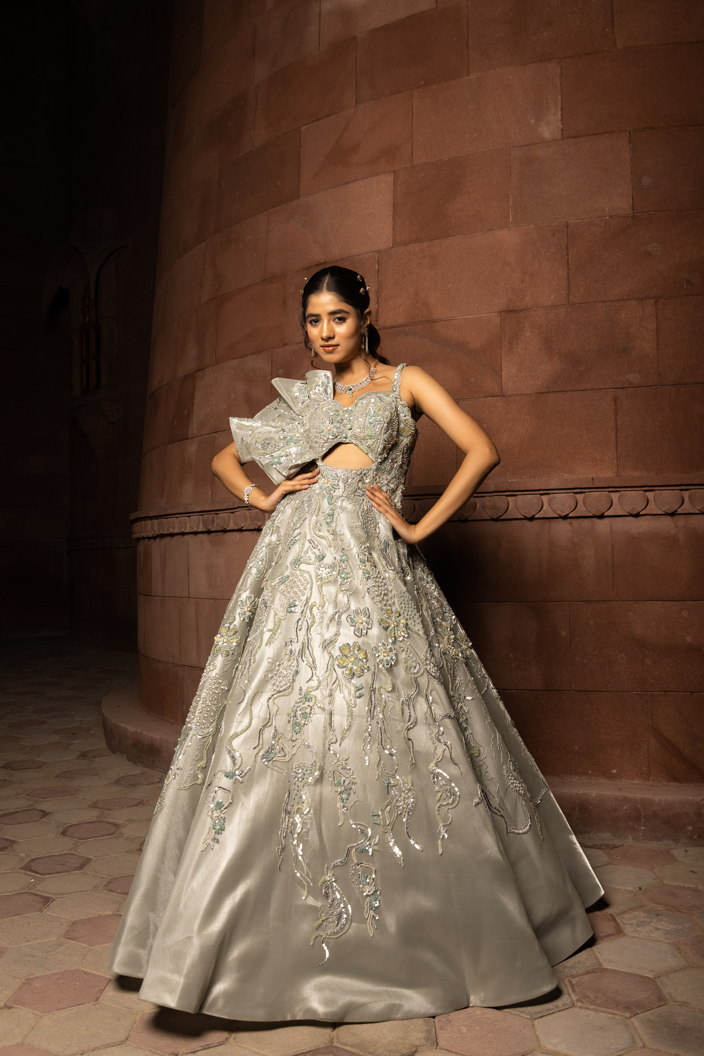 Pearl Ivory Couture Ball Gown