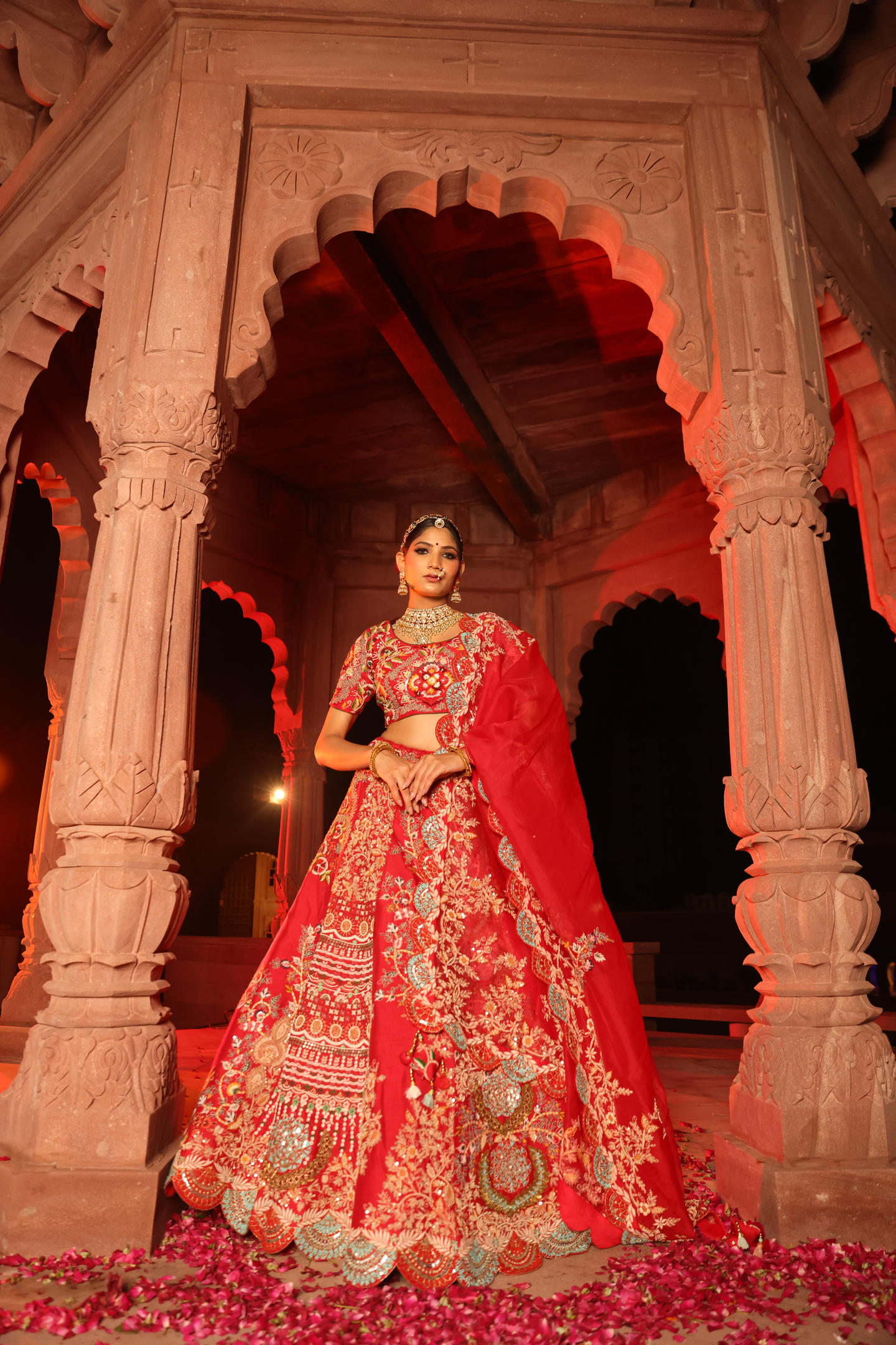 Coral Rouge Heritage Bridal Lehenga