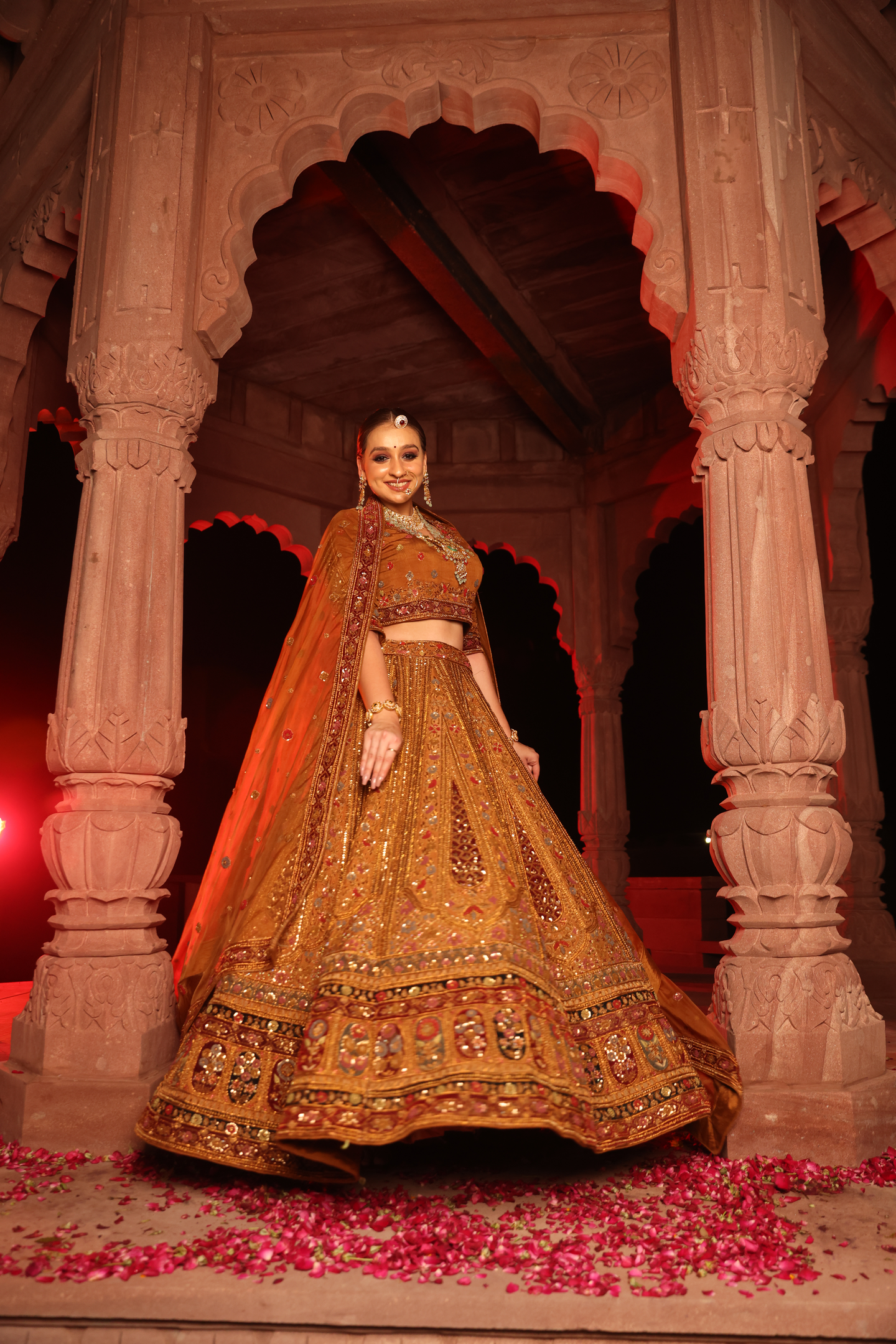 Amber Gold Heritage Bridal Lehenga