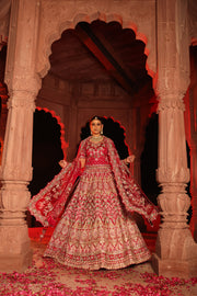 Captivating Magenta Pink Color Bridal Lehenga Pohorluxe