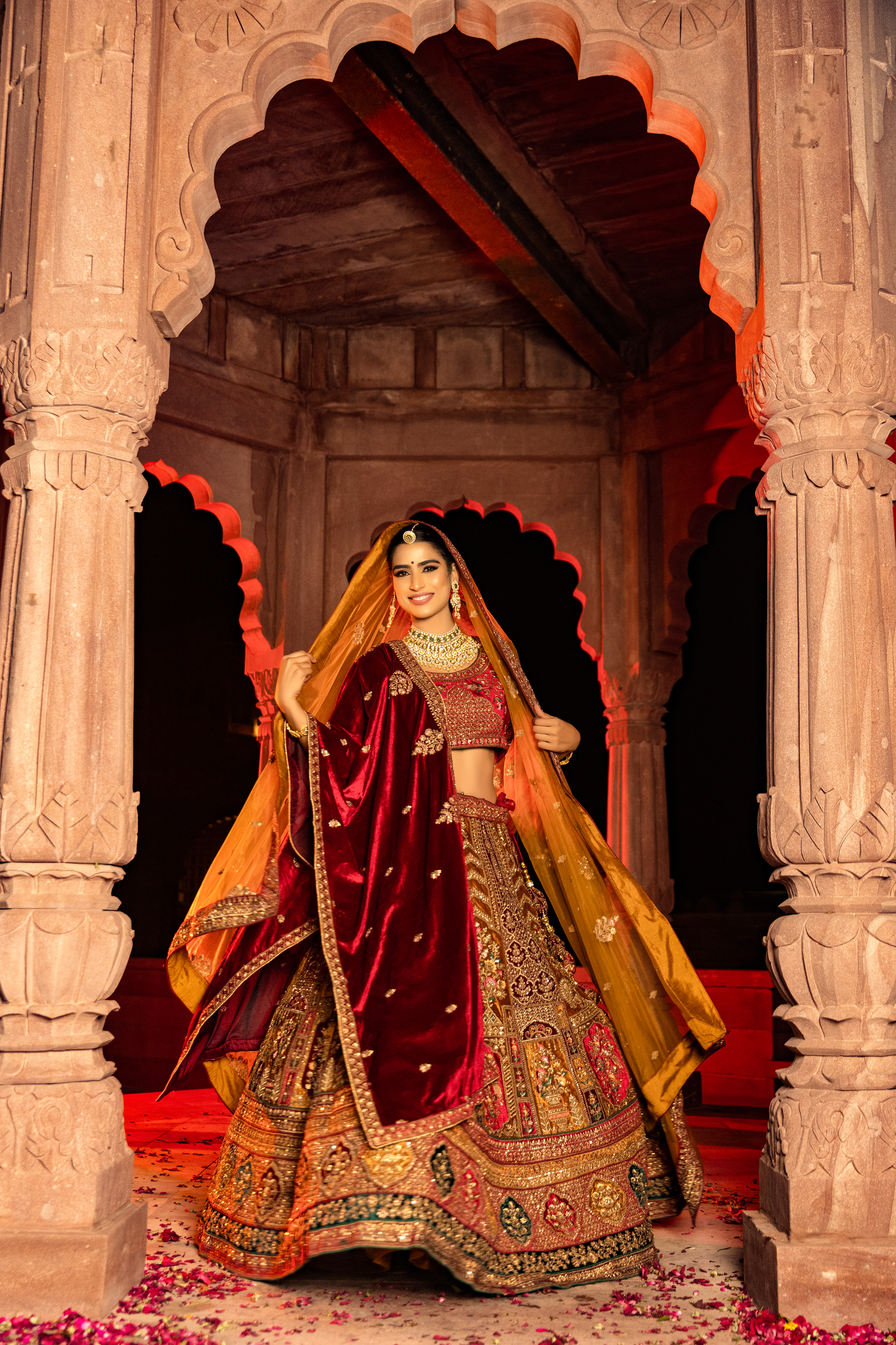 Royal Maroon Heritage Bridal Lehenga