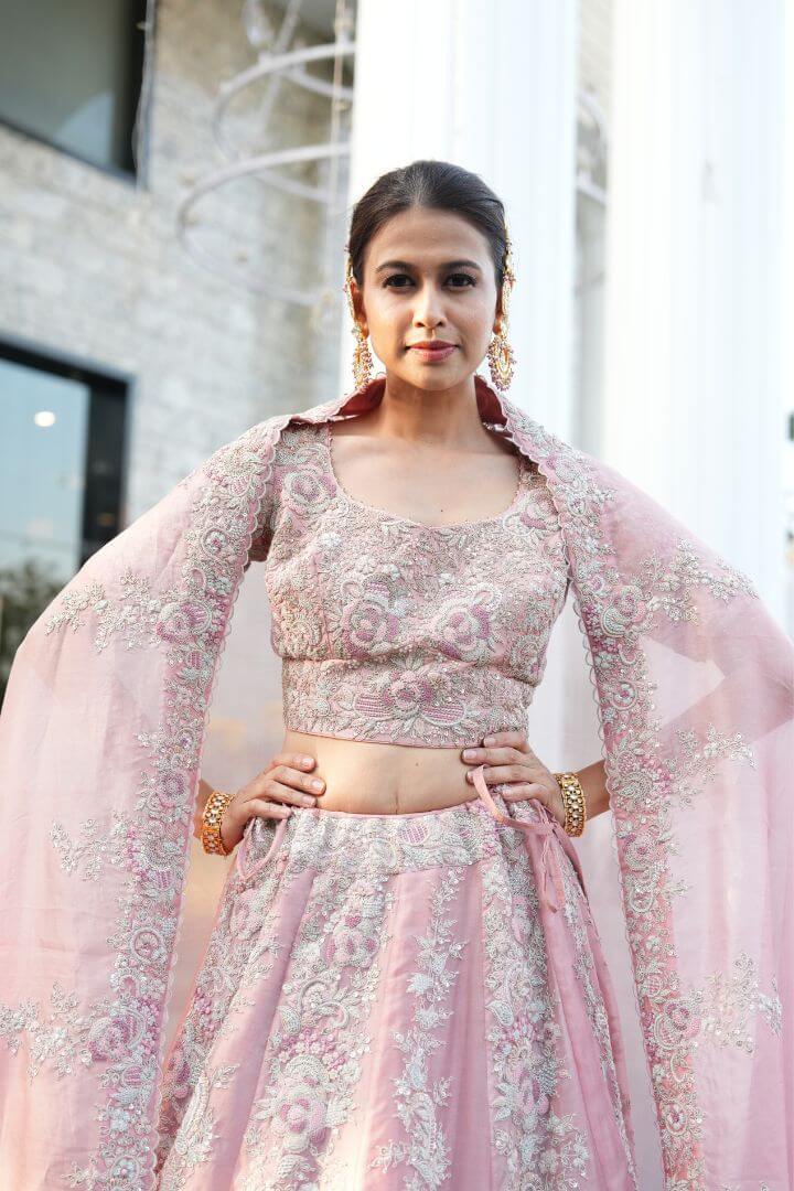 Blush Pink Embellished Bridal Lehenga