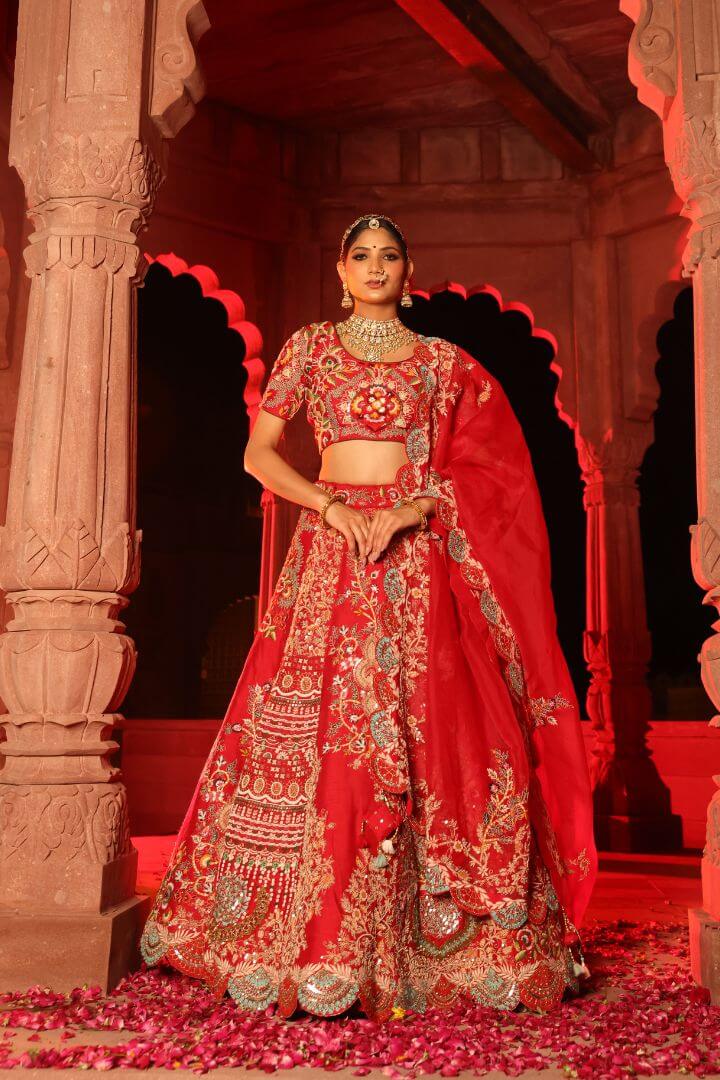 Coral Rouge Heritage Bridal Lehenga
