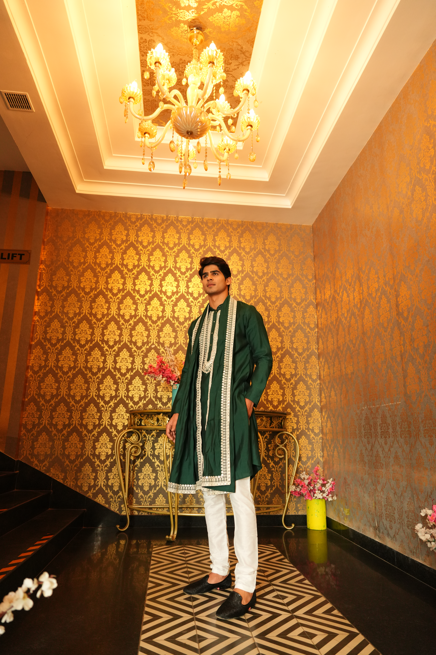 Emerald Green Embellished Kurta Set
