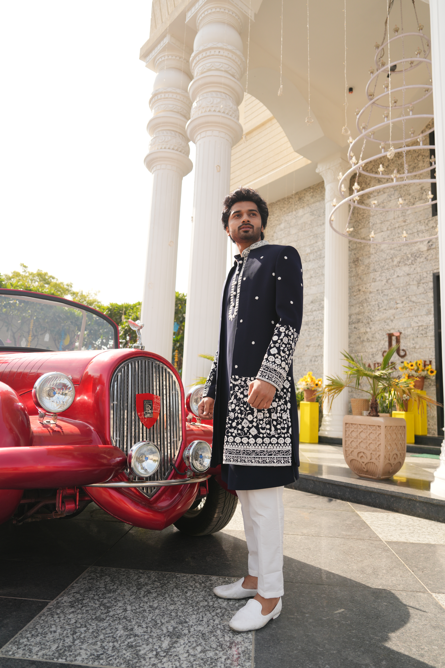 Black Italian Embroidered Indo-Western with Jacket
